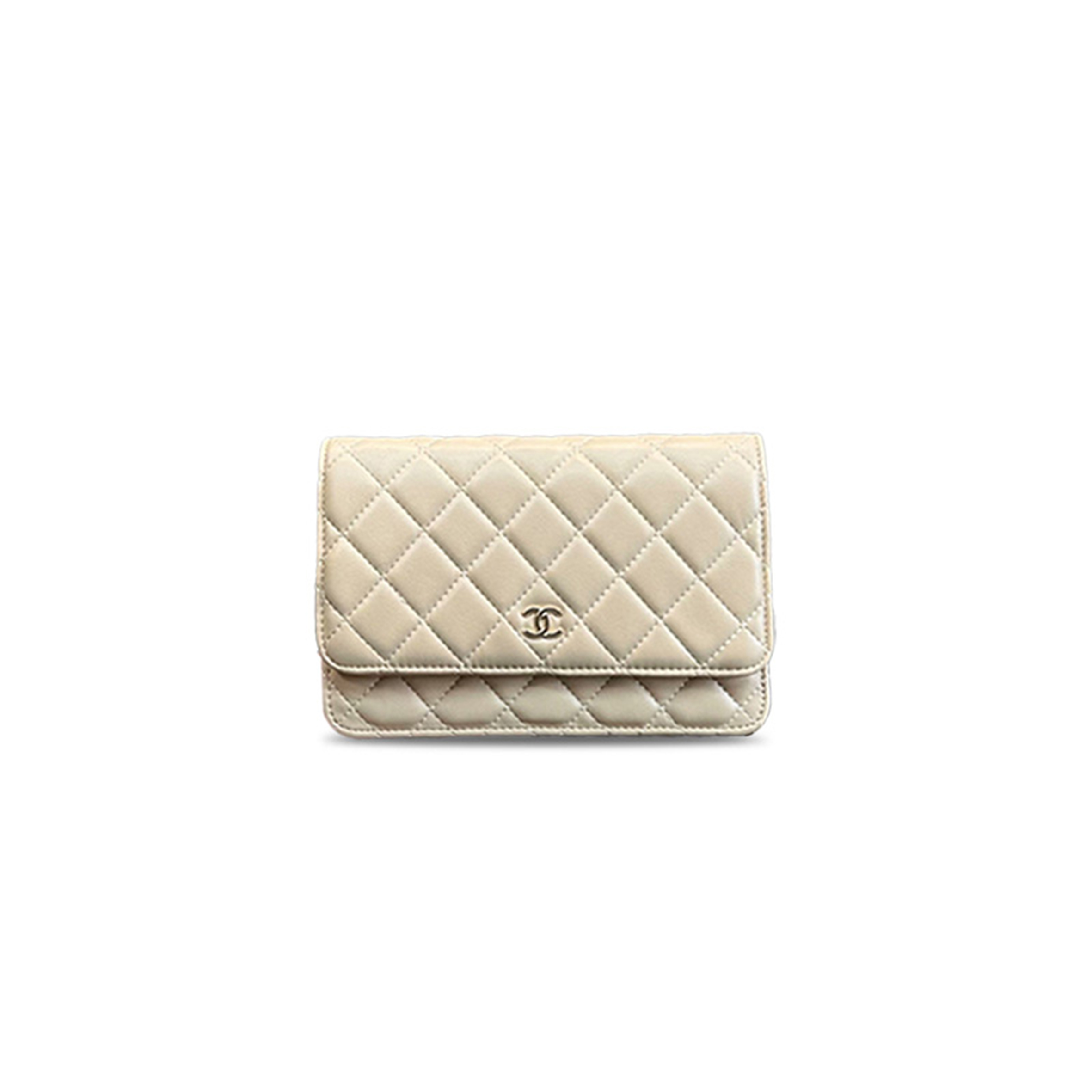 CHANEL QUILTED LEATHER WALLET ON CHAIN WOC BEIGE AP0250 (19*13*3cm)